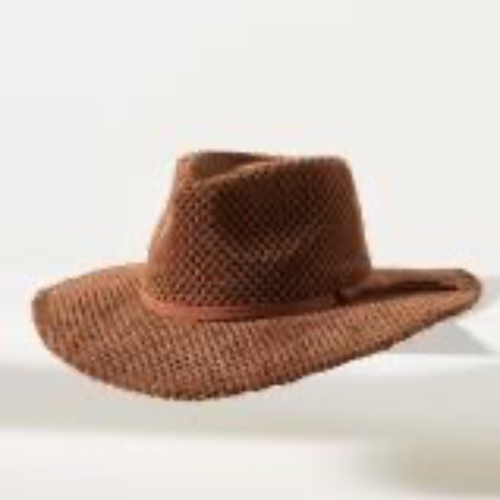 NWT Anthropologie Brown Terry Textured Rancher Hat - Picture 4 of 10